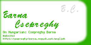 barna csepreghy business card